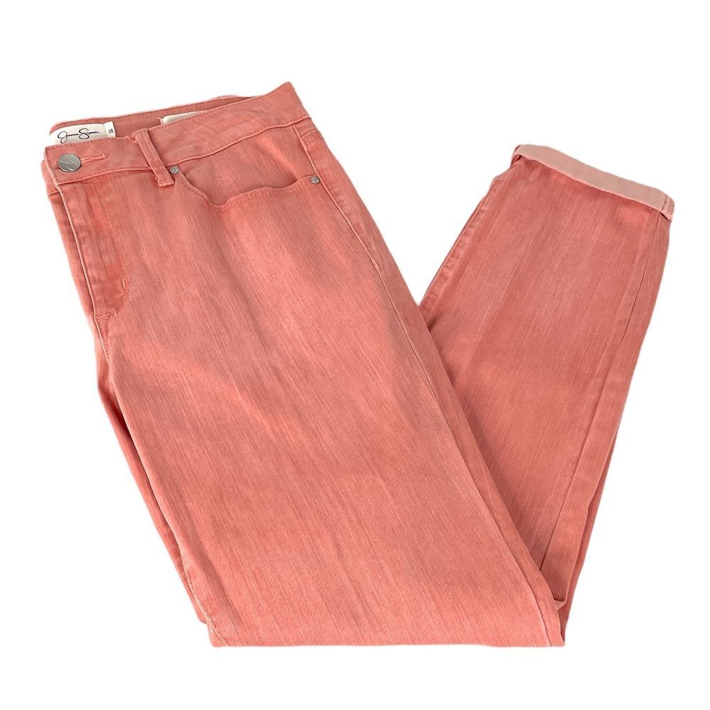 Jessica Simpson Forever Skinny Crop Jeans Peach Size 31 - Picture 1 of 9